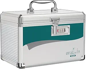 Boîte à serrure de médecine Glosen avec serrure combinée, boîte à serrure de médicaments Inch, organisateur de boîtes médicales