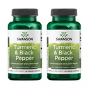 Swanson Turmeric & Black Pepper - Supplément de soutien pour la santé des articulations organiques, la santé cardiaque, la digestion et le foie - Formule naturelle pour la biodisponibilité améliorée et l'absorption - (60 capsules de Veggie) 2 Pack