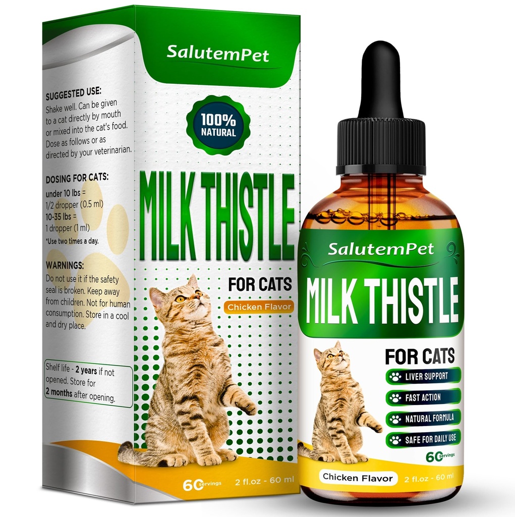 Soutien au rein de lait pour les chats Supplément à base de plantes pour les chatons et adultes Solution pour toutes les races
