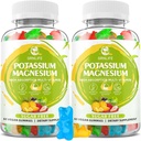 Supplément de magnésium de potassium Gommies, Gommies de potassium pour les adultes Enfants, Magnésium haute absorption Glycinate pour les crampes des jambes et la santé immunitaire, sans sucre, saveurs mixtes végétaliennes, 120 comte