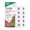 Comprimés de fer Floradix - Supplément de fer avec des vitamines B, acide folique, vitamine C et plus - Soutien énergétique - Végétarien et sans gluten - 80 comprimés (80 portions)