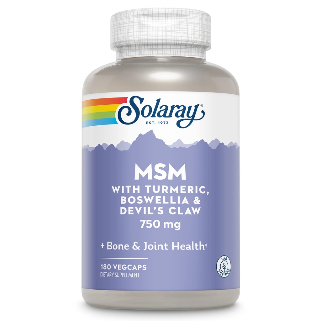Capsules Solaray MSM, 750 mg, 180 Nombre
