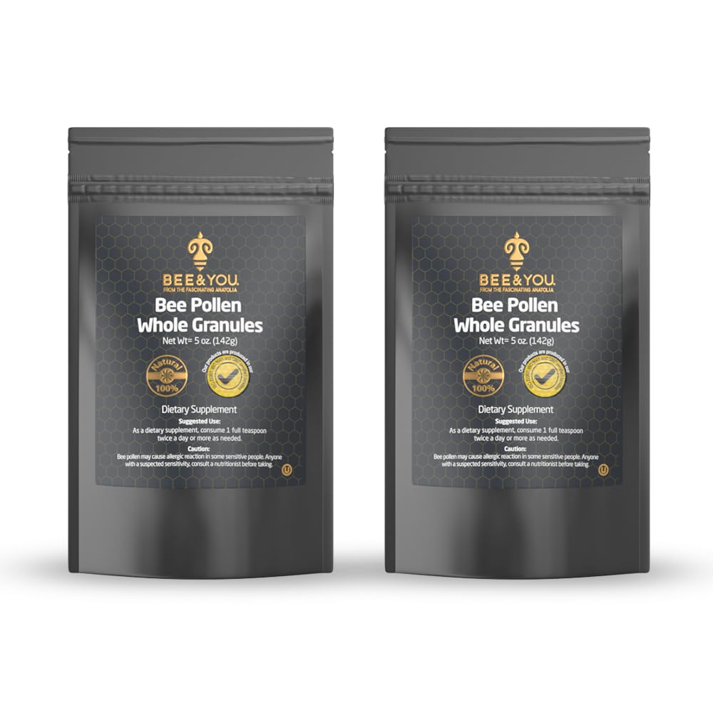 Abeille et vous - 100% naturel et cru Abeille Pollen Granules, Supplément de pollen d'abeille, Superalimentation naturelle, Acides aminés, Antioxydants, Enzymes, Vitamine B, Paléo, Keto, Sans gluten, Adultes