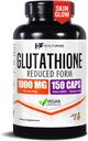 Supplément de glutathion pour la santé 1000mg Hautement purifiés : 150 capsules véganes : Immmune & support de détox.