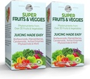CARACTÉRISTIQUES DE PAYS Super Fruits et légumes Capsules, complément alimentaire entier, puissant antioxydant, soutient l'énergie, la santé immunitaire, stimule la santé digestive, 30 Super aliments biologiques, 60 portions, 2 Pack