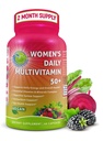 Women's Daily Multivitamin 50 Plus - Vegan Methylated Multivitamin for Women 50 and Over with Biotin, Organic Superfoods & Lutein - Eye, Energy, Gut & Optimal Health Support - Easy to Swallow Capsules