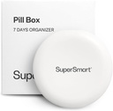 SuperSmart - Organisateur de boîtes à pilules 7 jours avec 1 lame de coupe pour comprimés - Article de voyage - Petit rangement pour suppléments et médicaments - Facile à utiliser avec 7 grands compartiments