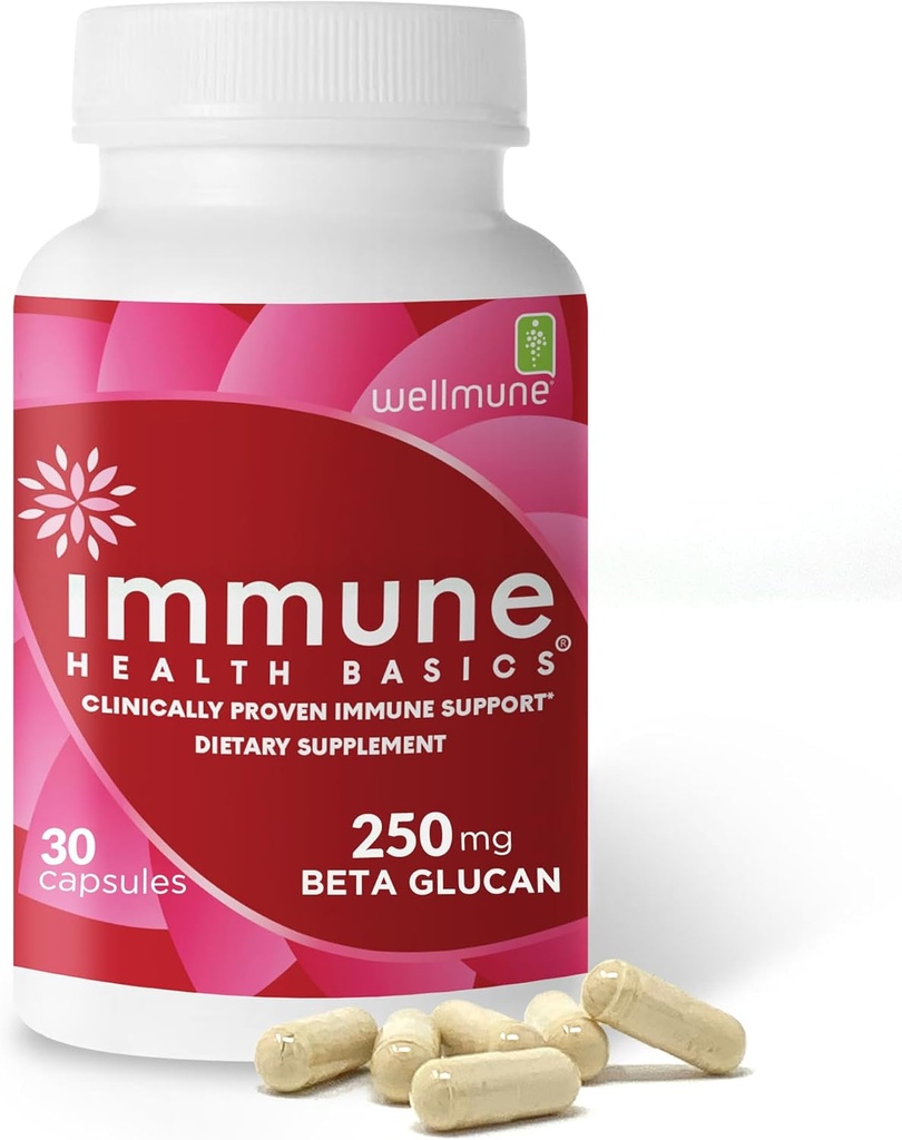 Ultra Strength Immunity - Clinically Proven Immune Support - Wellmune Highly Purified Beta Glucan - Gluten-Free, Non-allergenic, Non-GMO and Vegan Capsules - 30 Capsules, 250 mg