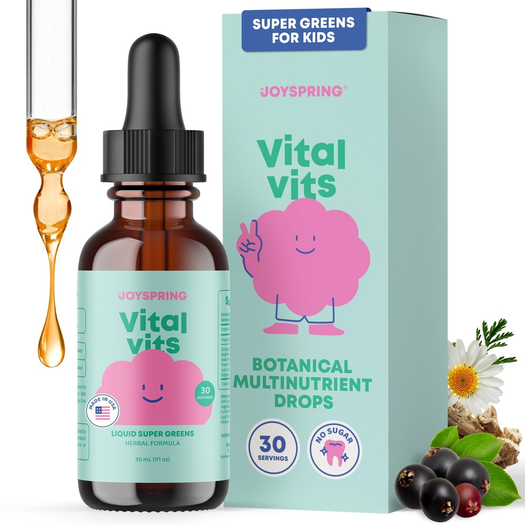 Vitamines vitales JoySpring - Multivitamines liquides pour enfants - 1 fl oz (30 portions)