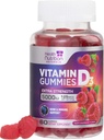 Vitamin D3 Gummies 5000 IU (125 mcg) - Triple Strength Bone and Immune Support, Vitamin D Gummy Dietary Supplement, Nature's Berry D Vitamin Supplement, Raspberry Flavored, Non-GMO - 60 Gummies