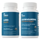 Dr Tobias Lung Health et Ashwagandha Capsules - Lung Cleanse & Detox pour le système bronchial et respiratoire avec formule adaptogène calmante, non-OGM