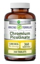 Formules étonnantes Picolinate de chrome 1000 Mcg.Comprimés Suppléments de comprimés non-OGM.