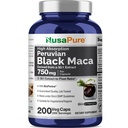 NusaPure Black Maca Root 50:1 Extrait, 750 mg équivalent à 37 500 mg 200 Veggie par bouchon (Vegan, non-OGM)