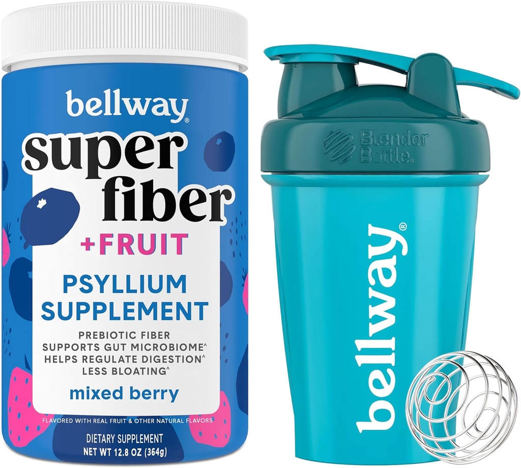 Poudre Super Fibre Bellway + Fruits, Bouteille de Shaker de baie mixte