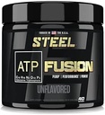 Steel Supplements ATP-Fusion | Optimized Absorption Creatine Monohydrate Workout Supplement | Bloat Free Formula for Faster Recovery with Creatine Monohydrate Powder | 40 Servings