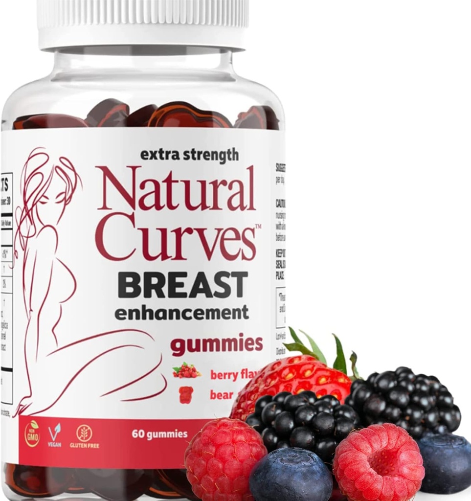 Gummies d'amélioration mammaire – Buste de renforcement et de soutien de levage – Formule végétale à base de plantes pour les seins plus complets, Perkier – Supplément de santé féminine – Fabriqué aux États-Unis – 60 Gummies