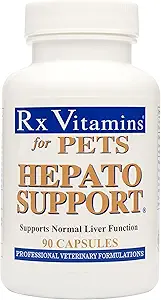 Rx Vitamines Hepato Support pour chiens et chats - Thistle de lait pour une fonction hépatique saine - Capsules Silymarin pour animaux de compagnie - 90 ct.