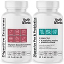 Supplément digestif pour les jeunes et les toniques pour le bloom, la régularité et la santé gustative. Enzymes du spectre complet Probiotiques et prébiotiques pour la digestion pour briser la nourriture et pour utiliser quotidiennement, pour les femmes et les hommes – 120 pilules