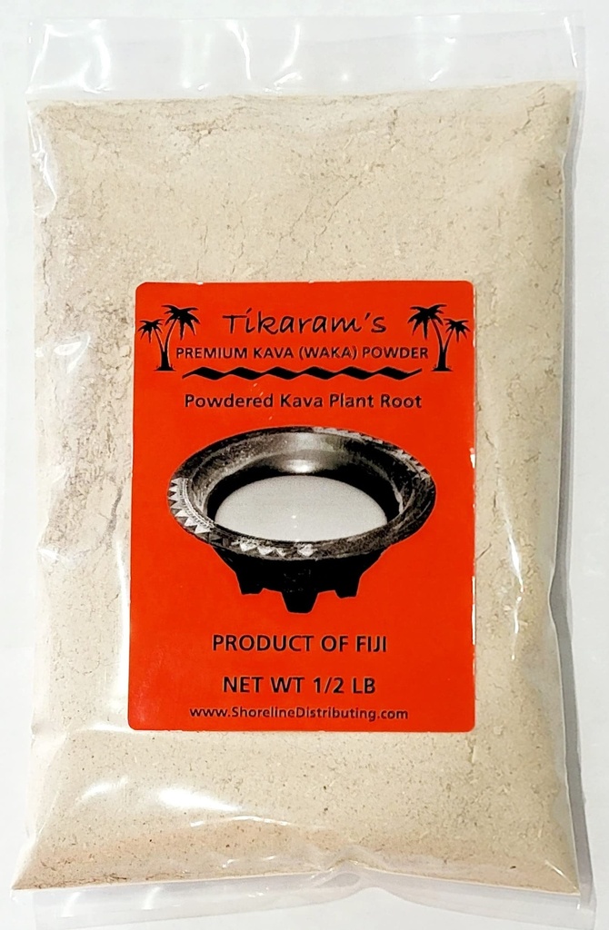 Kava Kava de Tikaram - Premium Fidji Waka (Nobel Lateral Root Kava Powder) 1/2 livre (8oz) - marché fidjien en gros, 8oz (1/2 livre)