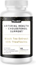 TheaWell santé artérielle naturelle + soutien au cholestérol - 60 comte, extrait de thé noir, théaflavines, non OGM, végétalien, et sans gluten