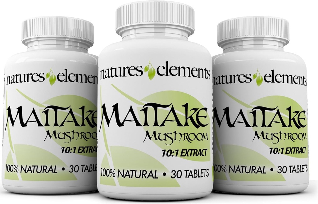 Mautake Mushroom – Pack de 3 – 10:1 Extrait – Comprimés de 500mg – Standardisé 30% Polysaccharides – 1 mois d'approvisionnement Chacun – 100% Naturel, Végétarien Sûre