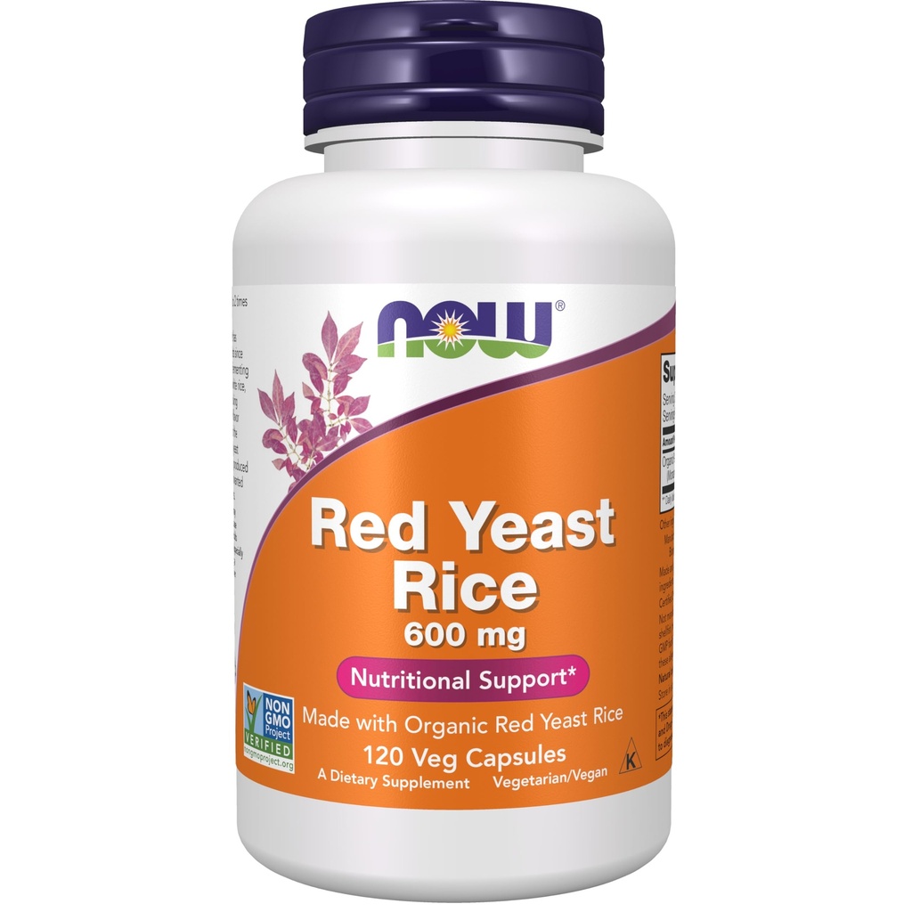 Suppléments, Riz de levure rouge 600 mg, fabriqué avec du riz de levure rouge biologique, 120 capsules de légumes