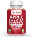 Sentez-vous de grandes vitamines Gommies de vinaigre de cidre de pomme – vinaigre de cidre avec la mère pour le soutien digestif et le bien-être quotidien – végétalien, non-OGM, 60 Gommies