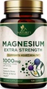 Supplément minéral de magnésium 1000 mg - Citrate de magnésium de haute puissance pour os, santé cardiaque, soutien des nerfs et des muscles, complexe de magnésium de la nature pour soutien du corps entier, mis en bouteille aux États-Unis - 120 capsules