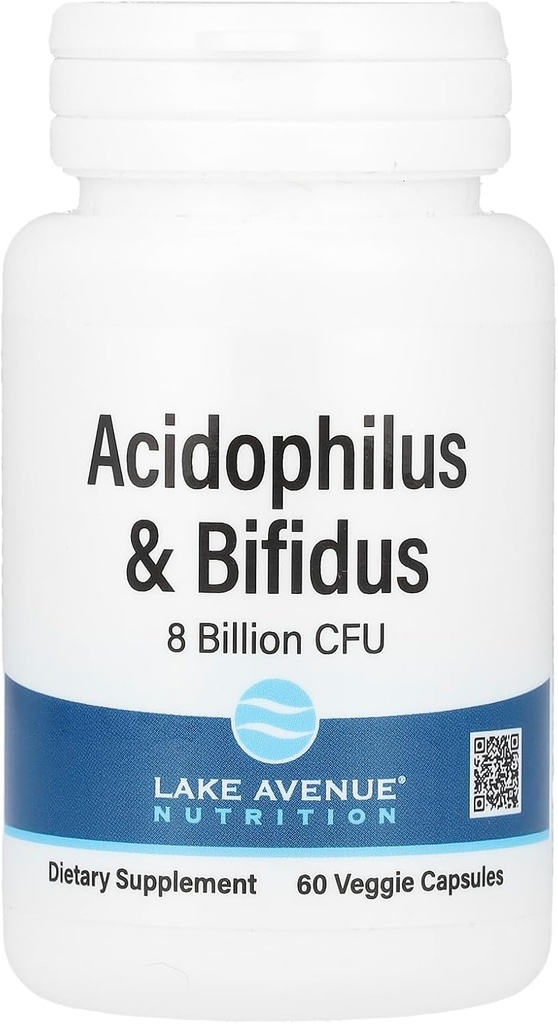 California Gold Nutrition Acidophilus et Bifidus, Mélange probiotique avec Lactobacillus acidophilus, Bifidobacterium lactis et Bifidobacterium longum, 60 Capsules de Veggie