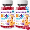 DR. MORITZ Melatonin pour enfants, suppléments végétaliens d'aide au sommeil avec faible sucre, adultes et enfants Melatonin Gommies avec goût de fraise, pour les 4+ ans, 60 comtes