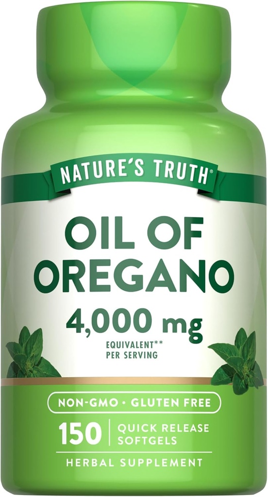 Huile de vérité de la nature d'Origan Softgels de 4000 mg de softgels de 150 Count.