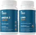 Dr Tobias Omega 3 Huile de poisson et suppléments de santé pulmonaire pour le coeur, le cerveau et l'immunité, le nettoyage pulmonaire et la formule de désintoxication pour le système bronchial et respiratoire, 60 capsules