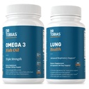 Dr Tobias Omega 3 Huile de poisson et suppléments de santé pulmonaire pour le coeur, le cerveau et l'immunité, le nettoyage pulmonaire et la formule de désintoxication pour le système bronchial et respiratoire, 60 capsules