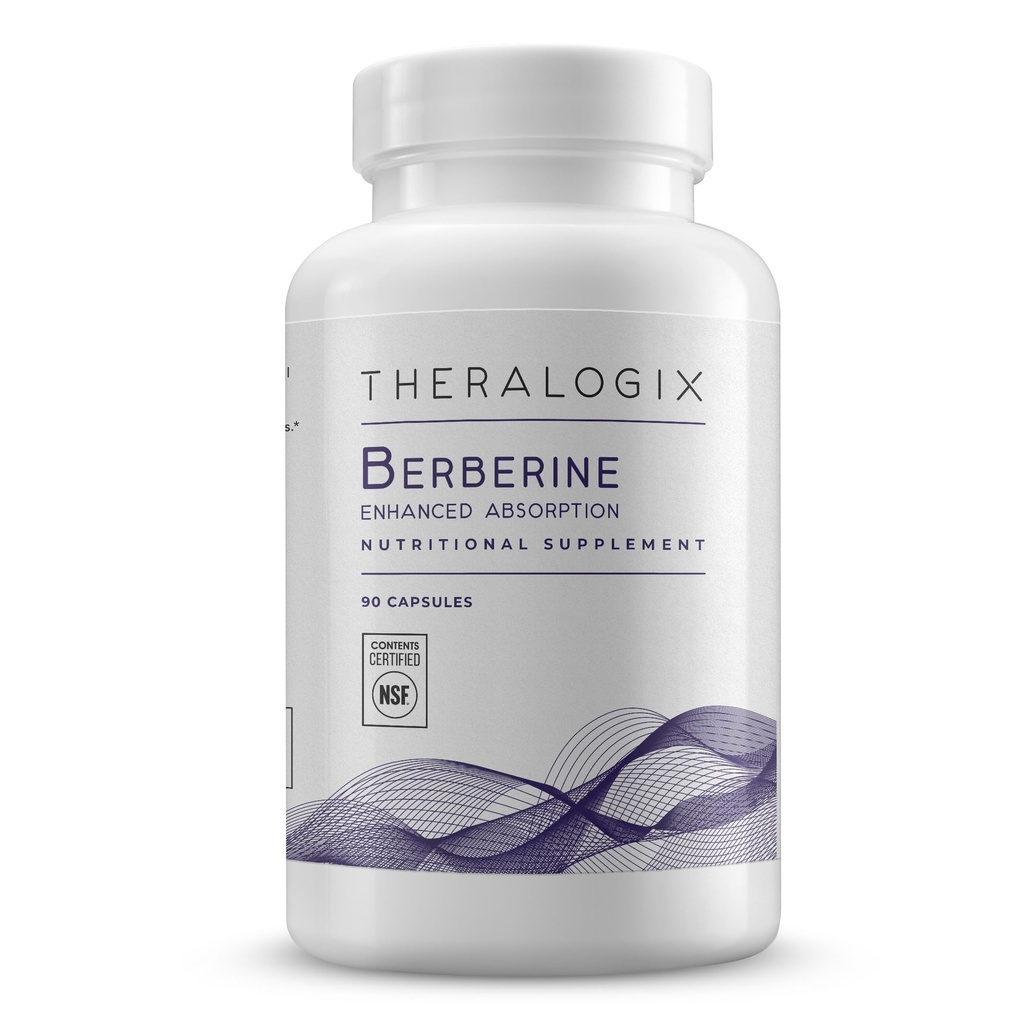 Theralogix Berberine Absorption améliorée - Approvisionnement de 90 jours - Fabriqué avec du phytosome berbère pour soutenir le métabolisme sain et l'équilibre hormonal* - Certifié NSF - 90 capsules