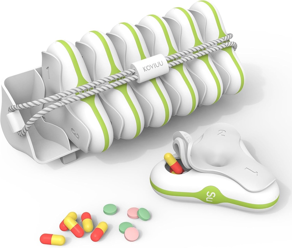 Weekly Pill Organizer 3 Times a Day, Large Travel Pill Box 7 Day, Detachable Daily Pill Case, Portable Pill Container Holder for Medication, Vitamins, Fish Oil and Supplements, White
