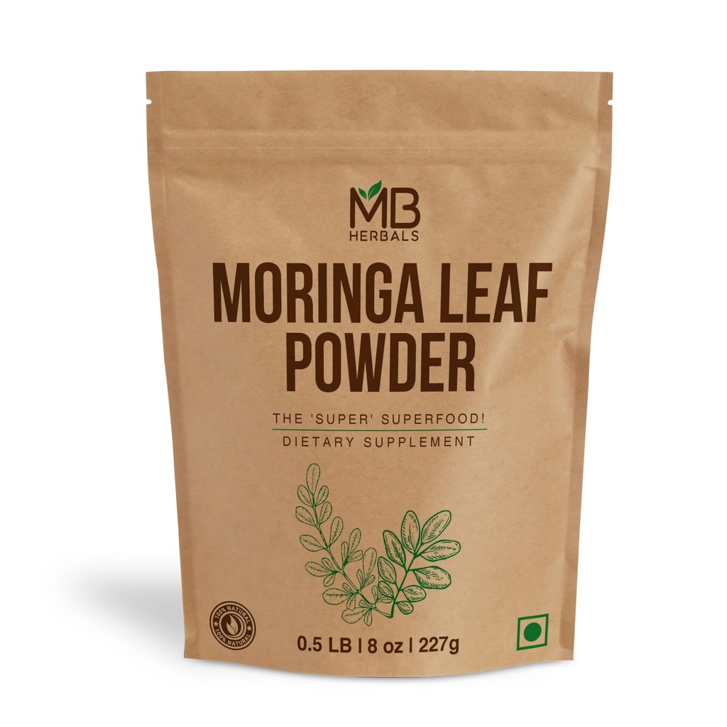 MB Herbals Moringa Poudre de feuille 8 oz (227g / 0.5 LB)