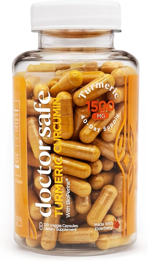 Curcumine curcumine avec extrait de poivre noir 1500mg - Supplément curcuma ultra-potent à haute absorption avec 95% Curcuminoides et BioPerine - Capsules de Curcumine non OGM pour le soutien des articulations - 120 Capsules
