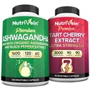 Nutrivein Premium Ashwagandha Capsules & Tart Cherry Capsules Bundle: High-Absorption Tart Cherry Extract and Ashwagandha Supplements for Recovery, Balance, and Vitality