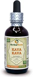 Herbal Terra LLC Kava Kava (Piper Methysticum) Teinture, extrait liquide de racine séchée 2 oz