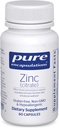Encapsulations pures Zinc (Citrate) - pour système immunitaire, développement tissulaire et métabolisme* - Supplément minéral avec enzymes - Zinc hautement absorbant - Vegan & Non-OGM - 60 Capsules