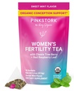 Thé Fécondité Bio Rose Stork pour femmes Suppléments Fécondité pour les femmes avec Berry Chaste Tree (Vitex) + Feuille de framboise rouge.