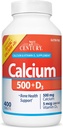 21e siècle Calcium 500 mg Plus D3 Comprimés, 400 Nombre