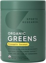 Sports Research® Verts de noix de coco bio - Santé digestive, énergie naturelle et soutien à l'humeur* - Poudre biologique certifiée - 20 portions