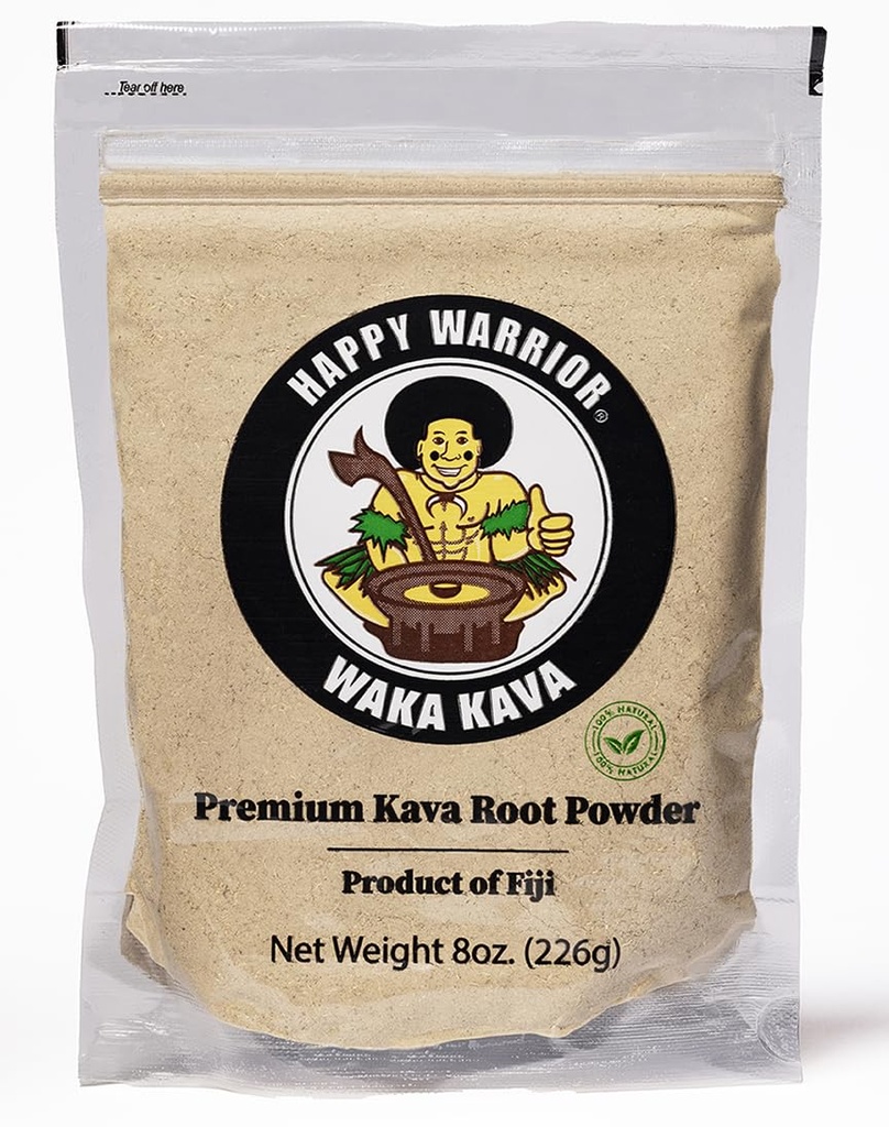Happy Warrior Kava poudre - Premium Noble Waka Kava de Fidji - 8 oz