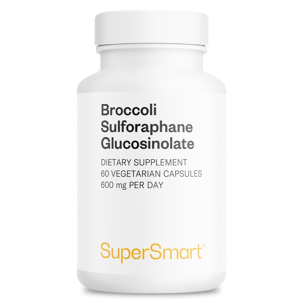 Supersmart - Broccoli Sulforaphane 300 mg - Standardized to 10% Sulforaphane Glucosinolate - Immune System Booster | Non-GMO & Gluten Free - 60 Vegetarian Capsules