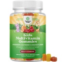 Natures Craft Plant Based Kids Multivitamin Gummies - Multivitamin for Kids Immunity Support Gummies with Vitamines A C D3 E B and Zinc Gélatine et sans gluten Vitamines sans OGM Formule 120ct