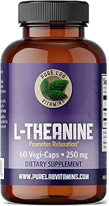 Vitamines de laboratoire pur L-Theanine 250mg - 60 Végétaux fabriqués au Canada