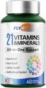 Multivitamine pour les femmes et les hommes - Hommes et femmes Multivitamine pour les os, la peau et la santé immunitaire, 21 en 1 Multivitamines Supplément, Multivitamines avec sans gluten et allergène, sans OGM, 60 capsules
