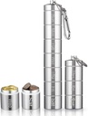 Metal Moisture Proof Weekly Pill Organizer 7 jours 3 fois par jour, en alliage d'aluminium empilable Voyage libre Housse de randonnée Étanche et grand compartiment pour tenir les pilules, les vitamines, l'huile de poisson, Supplément