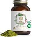 PURE SYNERGY Poudre de super-aliments biologique de la poudre de super-aliments vert de la poudre de nourriture entière avec les verts biologiques, la spiruline et les champignons de l'énergie, le vieillissement en santé et la santé immunitaire (12,5 oz)